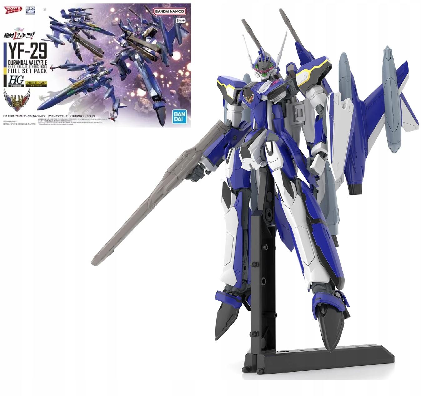 Macross Kompletní sada Hg 1/100 YF-29 Durandal Valkyrie Modelářský set