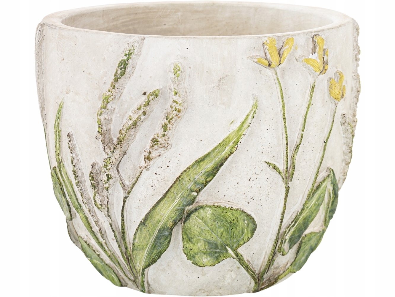 Okrągła BETONOWA Osłonka na doniczkę Doniczka Donica 10 x 12,5 cm - SZARA