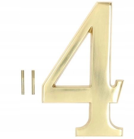 Číslice Na Dveře Dům Budova Číslo Adresa Kovová Mosaz Zlatá 19 CM 4