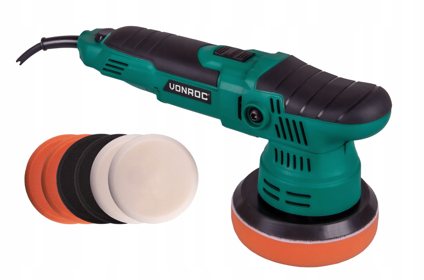 POLERKA MIMOŚRODKOWA 650W | W ZESTAWIE 7 PADÓW POLERUJĄCYCH | VONROC