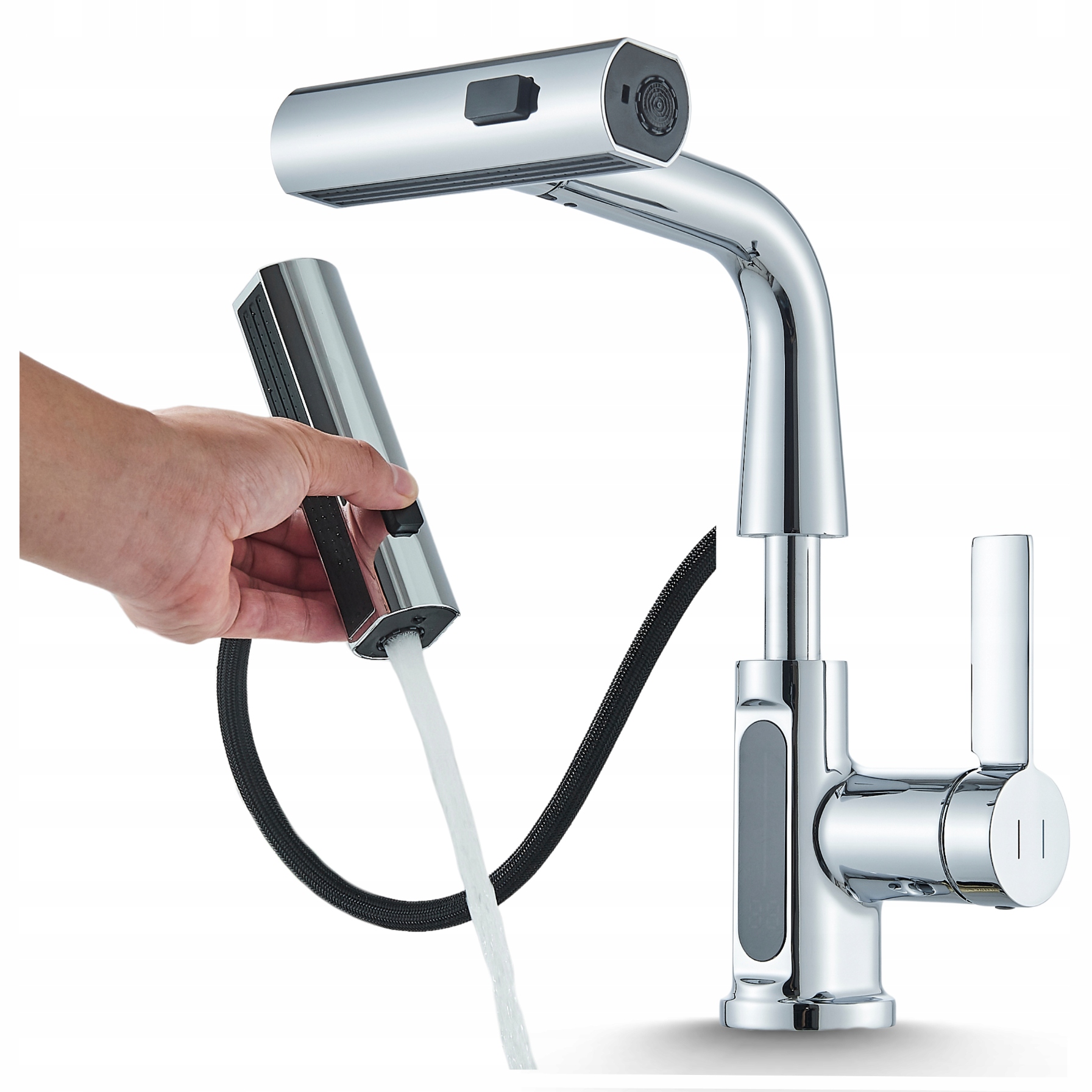 Batéria Do Umývadla, Chrómová, Stojaca, S Perlátorom, Výsuvná, Pohyblivá Výtoková