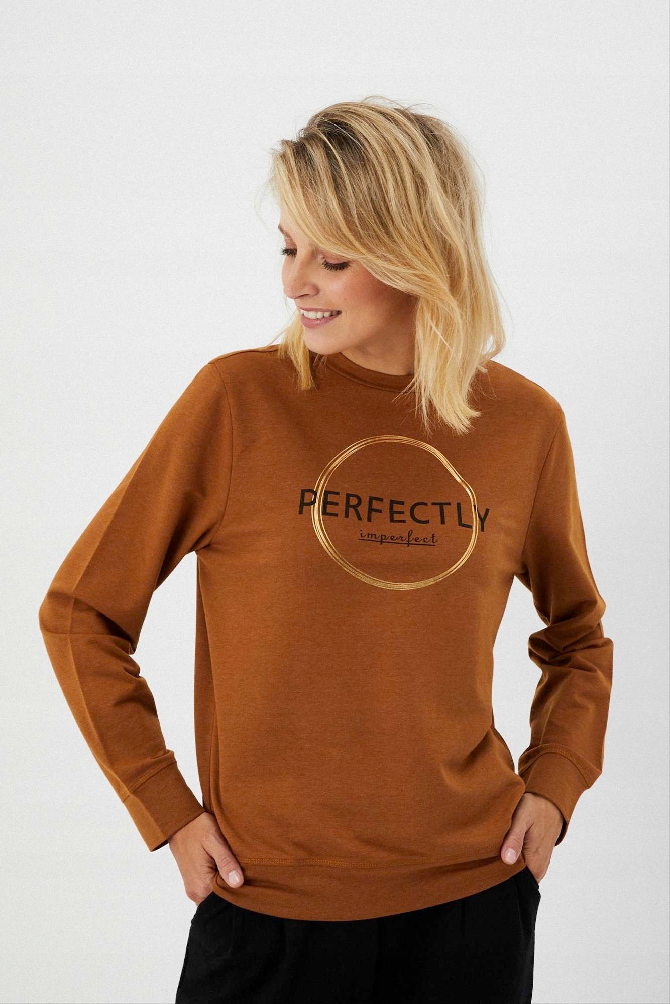 

Moodo Bluza z napisem Z-BL-3612 Caramel; Xs