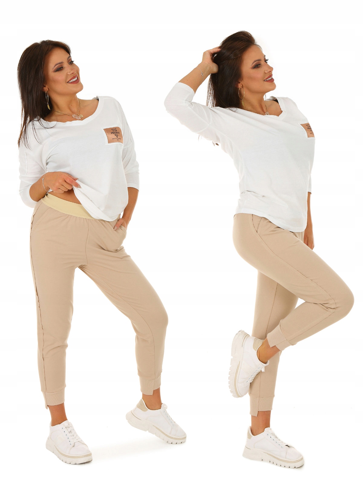 F608 Dresowe SPODNIE 7/8, ściągacz Marka inna