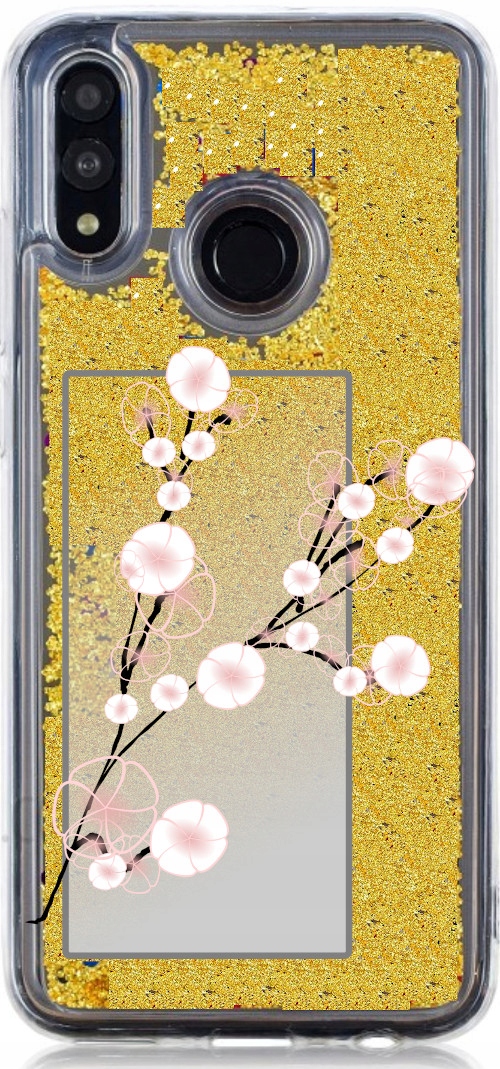 

Etui płynny brokat kwiaty do Huawei P Smart 2019