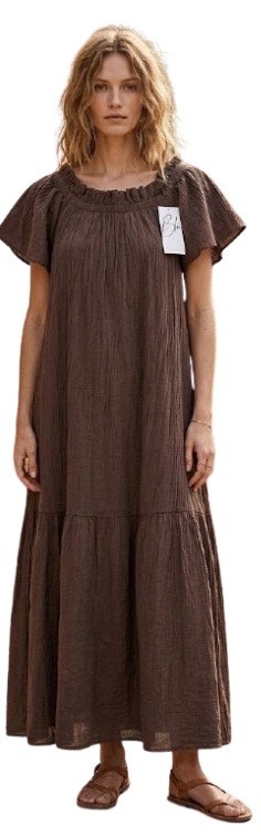 Elegantní splývavé maxi boho Šaty z bavlny Blu Royal Italia Pln 199-139