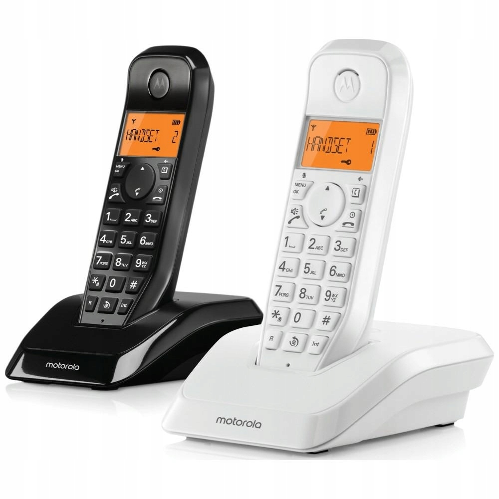 Stolní telefon Motorola S1202 bezdrátový sada 2 ks černá bílá