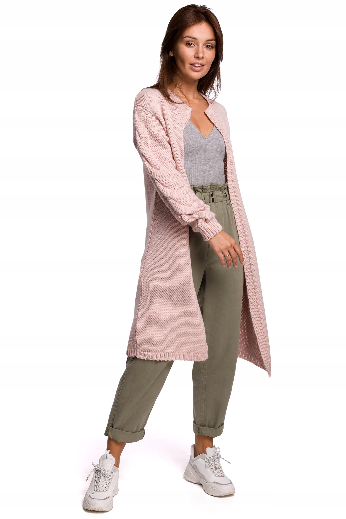 

Be Knit BK051 Kardigan Z Warkoczem *L/XL* Róż