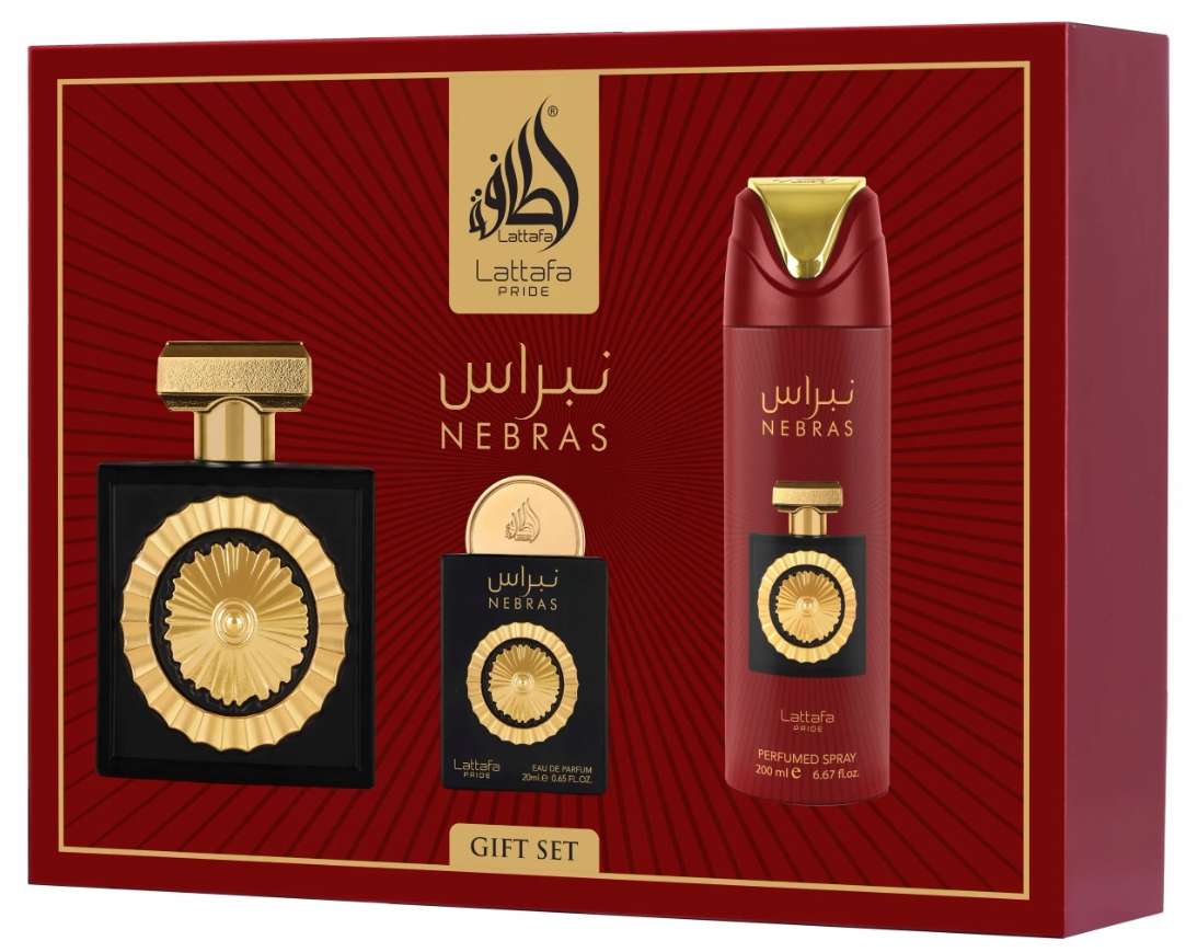 Lattafa Nebras Edp 100ML 20ML Deo 200 ML dárková sada unisex