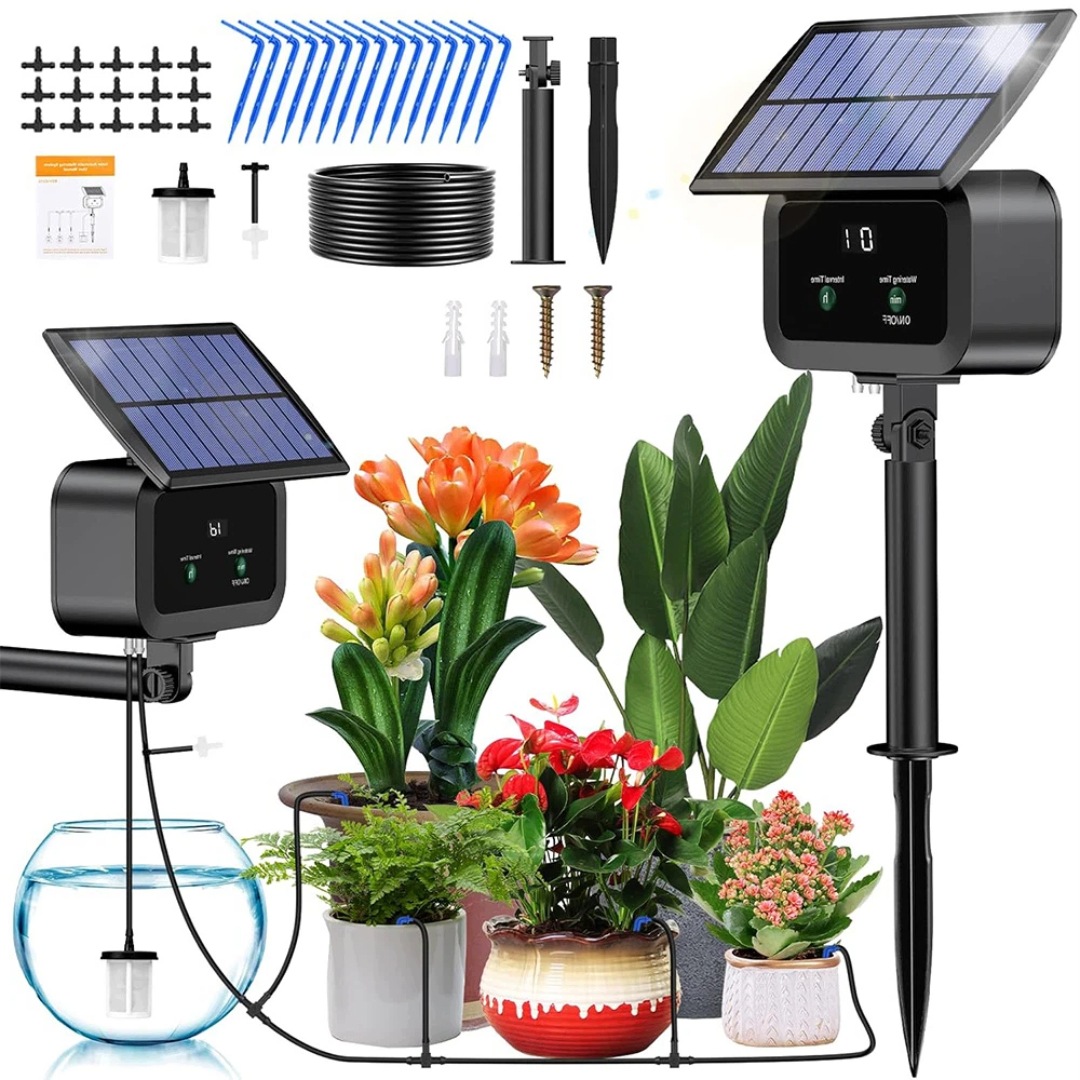 Automatický Kapkový Zavlažovač S Baterií 1500 Mah A Solárními Panely