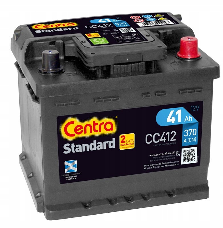 AKUMULATOR CENTRA 12V-41AH 370A ST P+