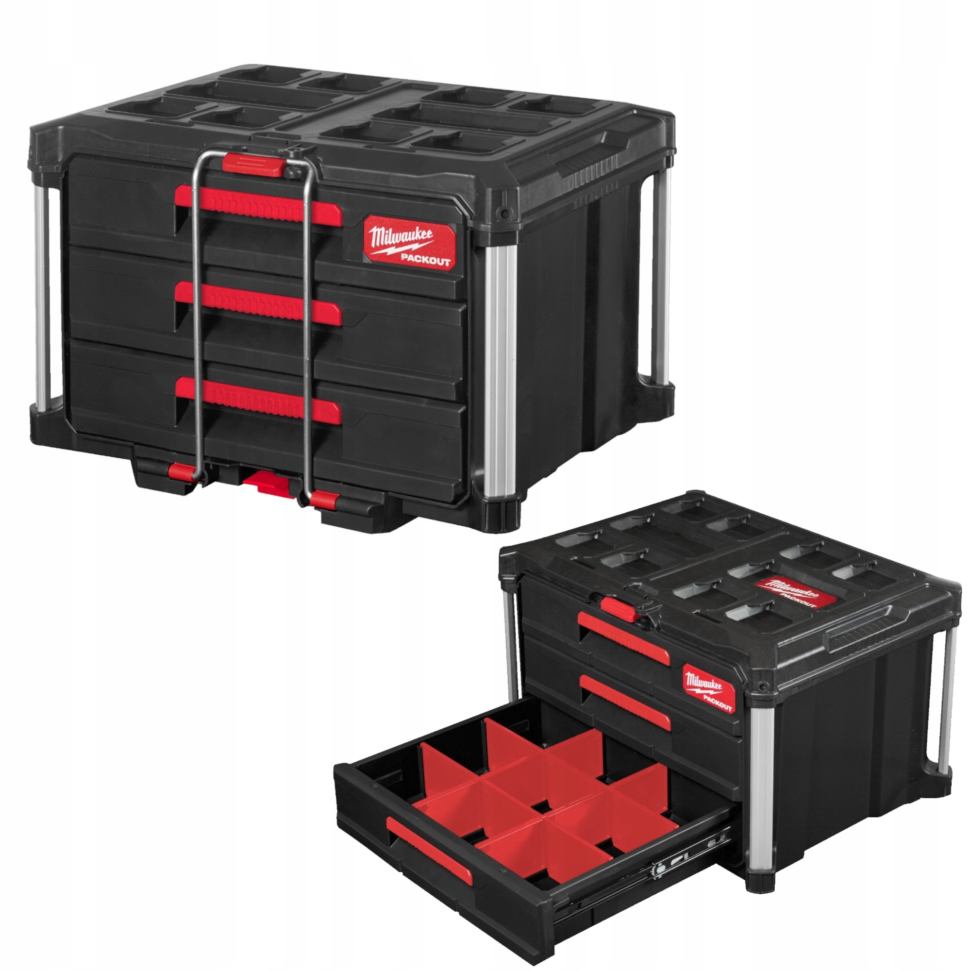 Milwaukee Packout Skrzynka Narzędziowa 3 Szuflady Organizer 22KG