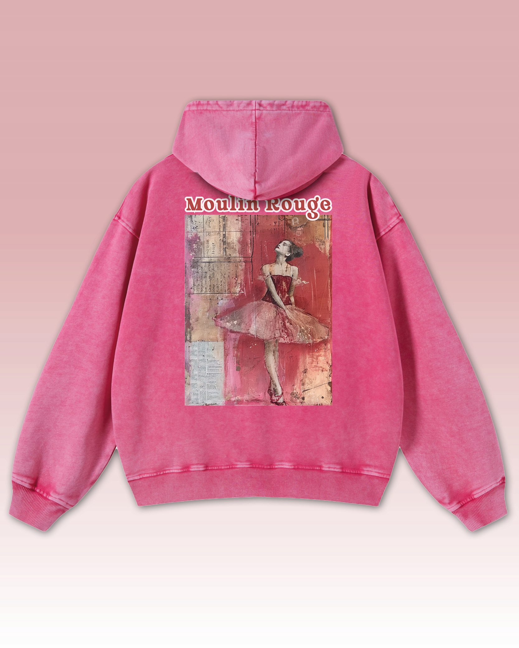 Mikina Moulin Rouge Ballet Tanečnice Baletka Pařížský styl Růžová XL