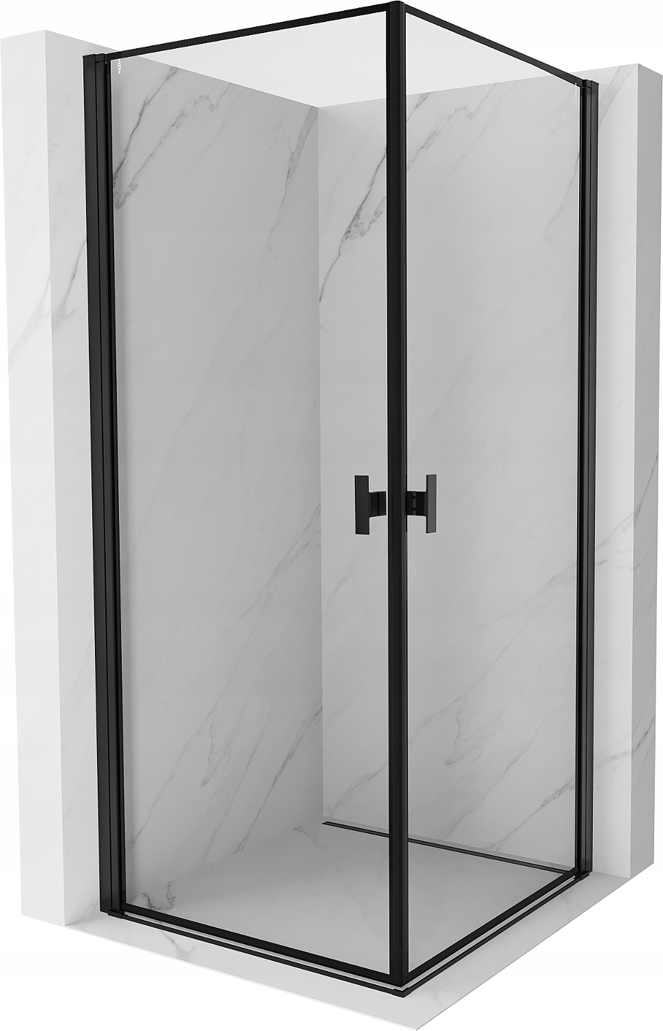 Mexen Mist-b Duo Kabina Prysznicowa 100X100 CM Czarna Ramka Czarna