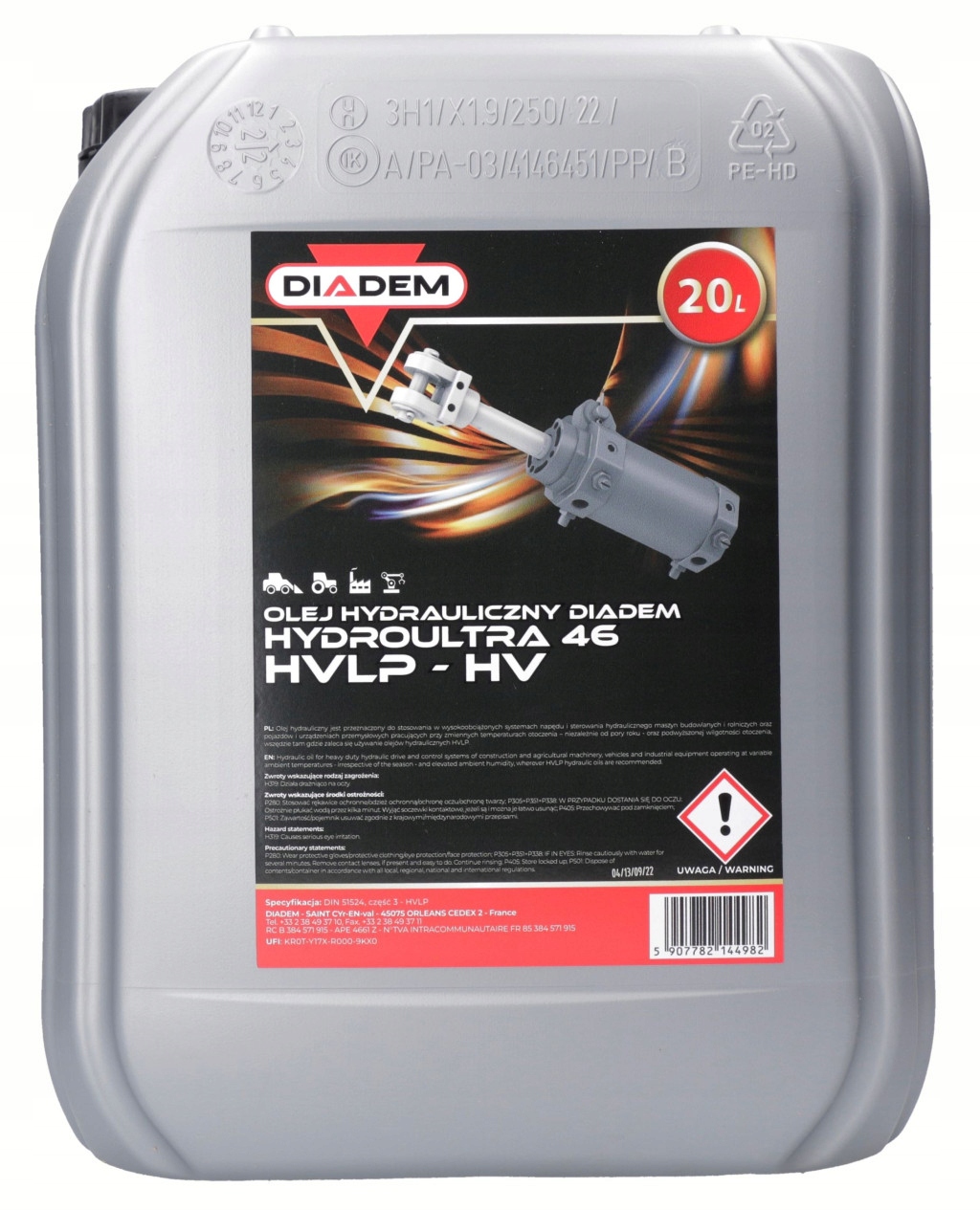 Olej hydrauliczny 46 HVLP DIADEM HYDROULTRA 20l