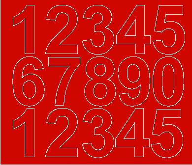 Cyfry samoprzylepne 6 cm naklejki z folii czerwony