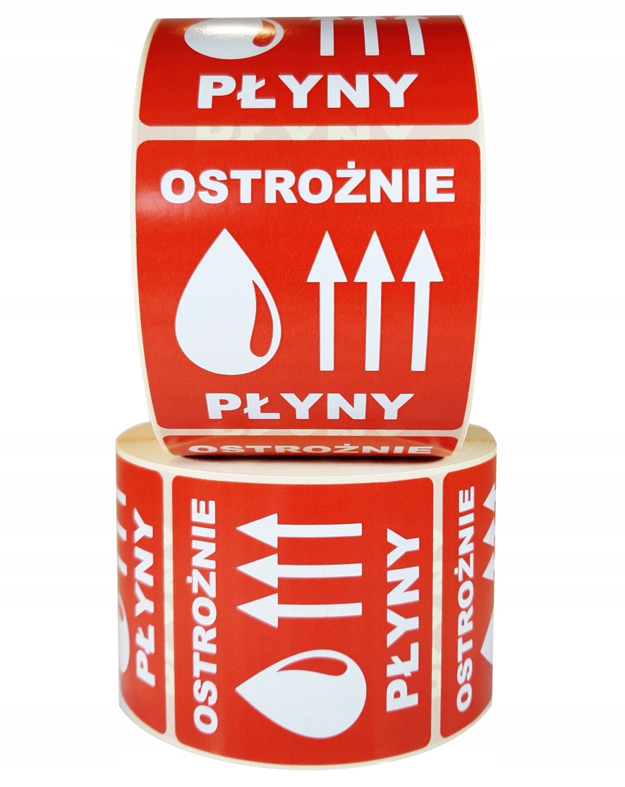 OSTROŻNIE PŁYNY etykieta uwaga płyn naklejki x1000 Marka KOLGRAF