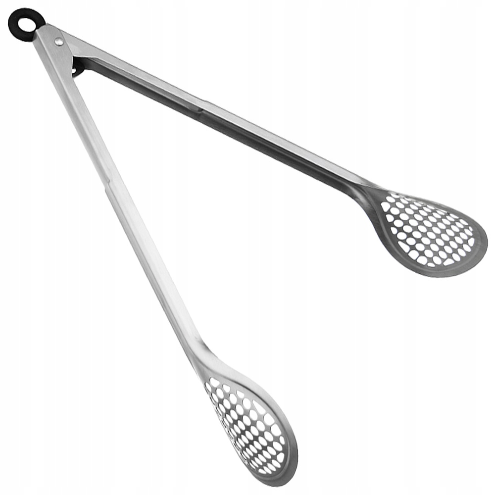 STALOWE SZCZYPCE KUCHENNE Z SITKIEM DO GRILLA 30CM 2947