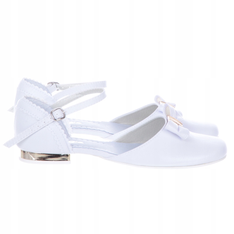 Buty Komunijne dziewczęce 672 białe złote 31 Miko Marka Inna marka
