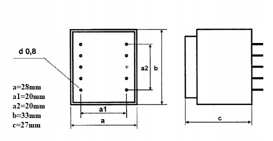 Transformator sieciowy 6V 2,5W 410mA TEZ2,5D BREVE Kod producenta TEZ2.5/D 230/6V
