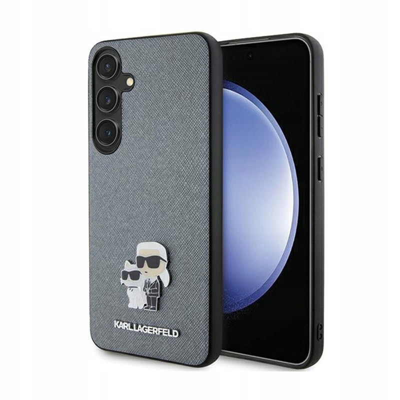 Karl Lagerfeld Saffiano Karl & Choupette Metal Pin Pouzdro pro Samsung Galaxy S2