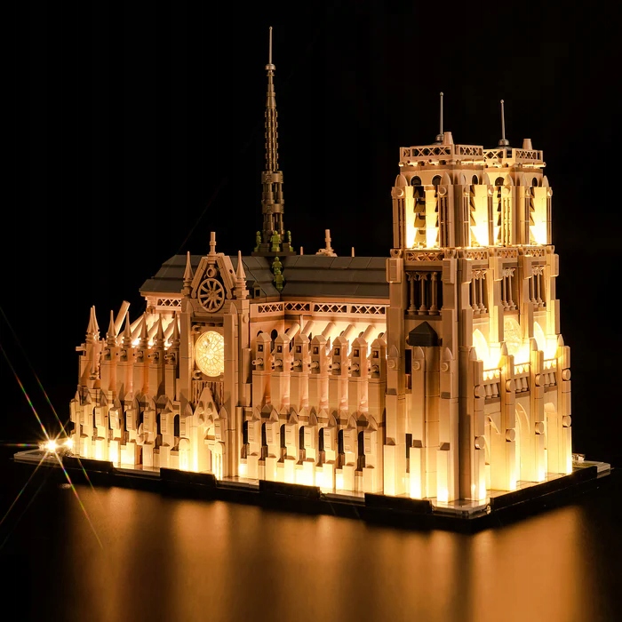 Oświetlenie Led do Lego Notre-Dame w Paryżu 21061