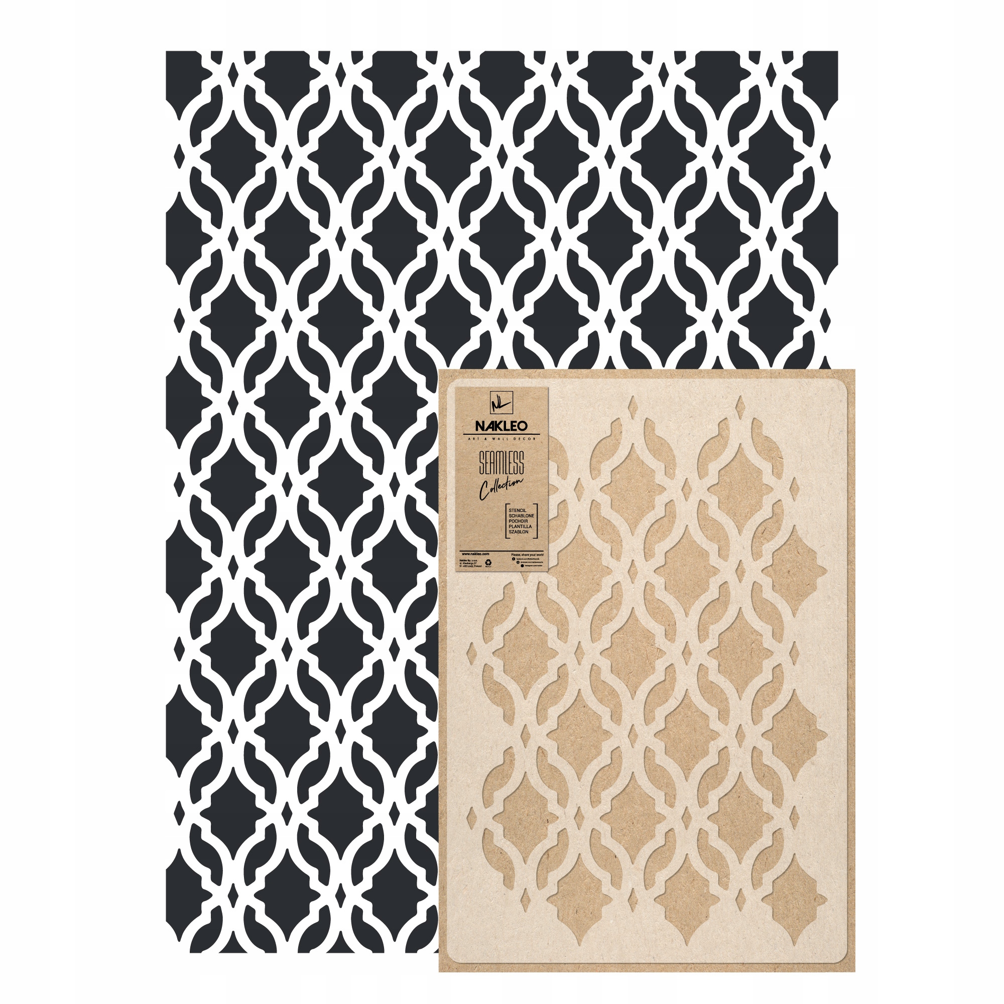 Opakovatelná malířská šablona Opakovaně Použitelný 59x95 cm Marocká Tapeta Sahara