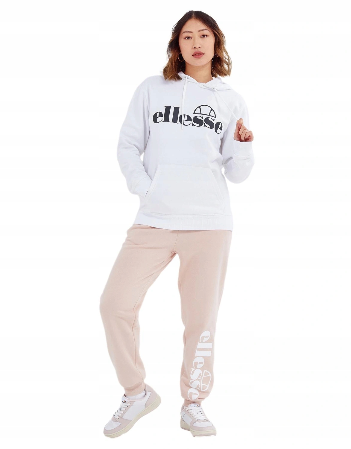 Mikina dámská Ellesse s kapucí Hoodie Lyara bílá bavlněná