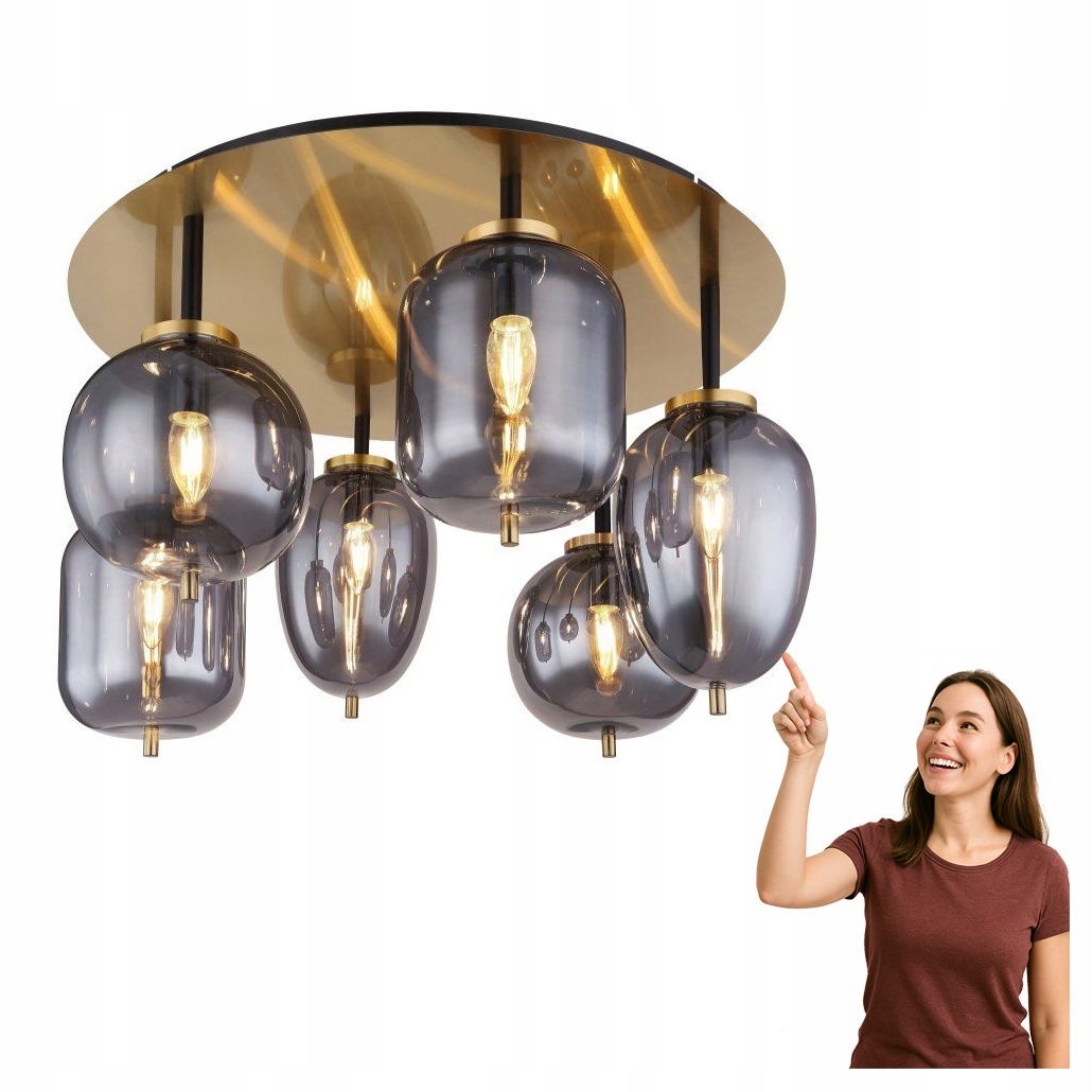 Stropná lampa Blacky I 15345-6DMM Globo