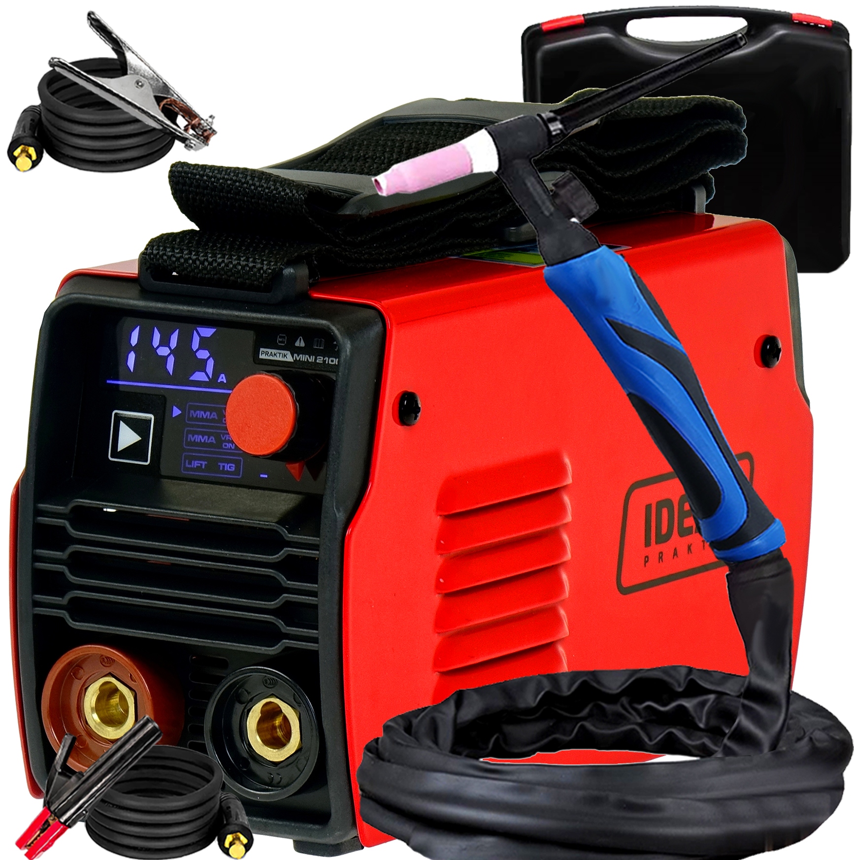 ELEKTRODOWA SPAWARKA INWERTOROWA 145A 230V MMA TIG PRAKTIK2100LED