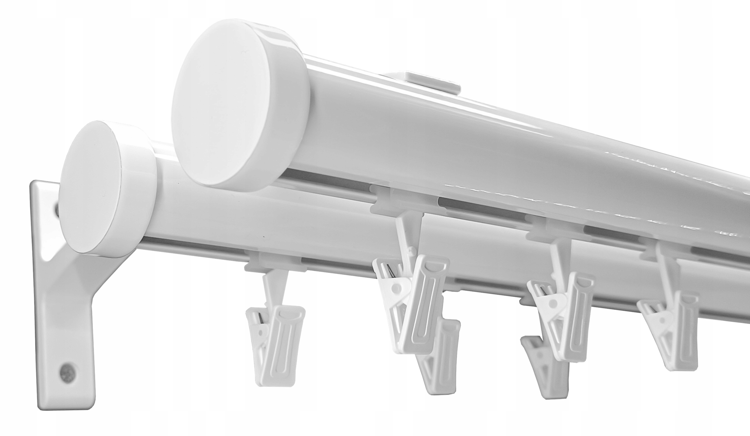 Bytová Koľajnicová Karniška Alu 28+28 mm Biela 150 cm žabky