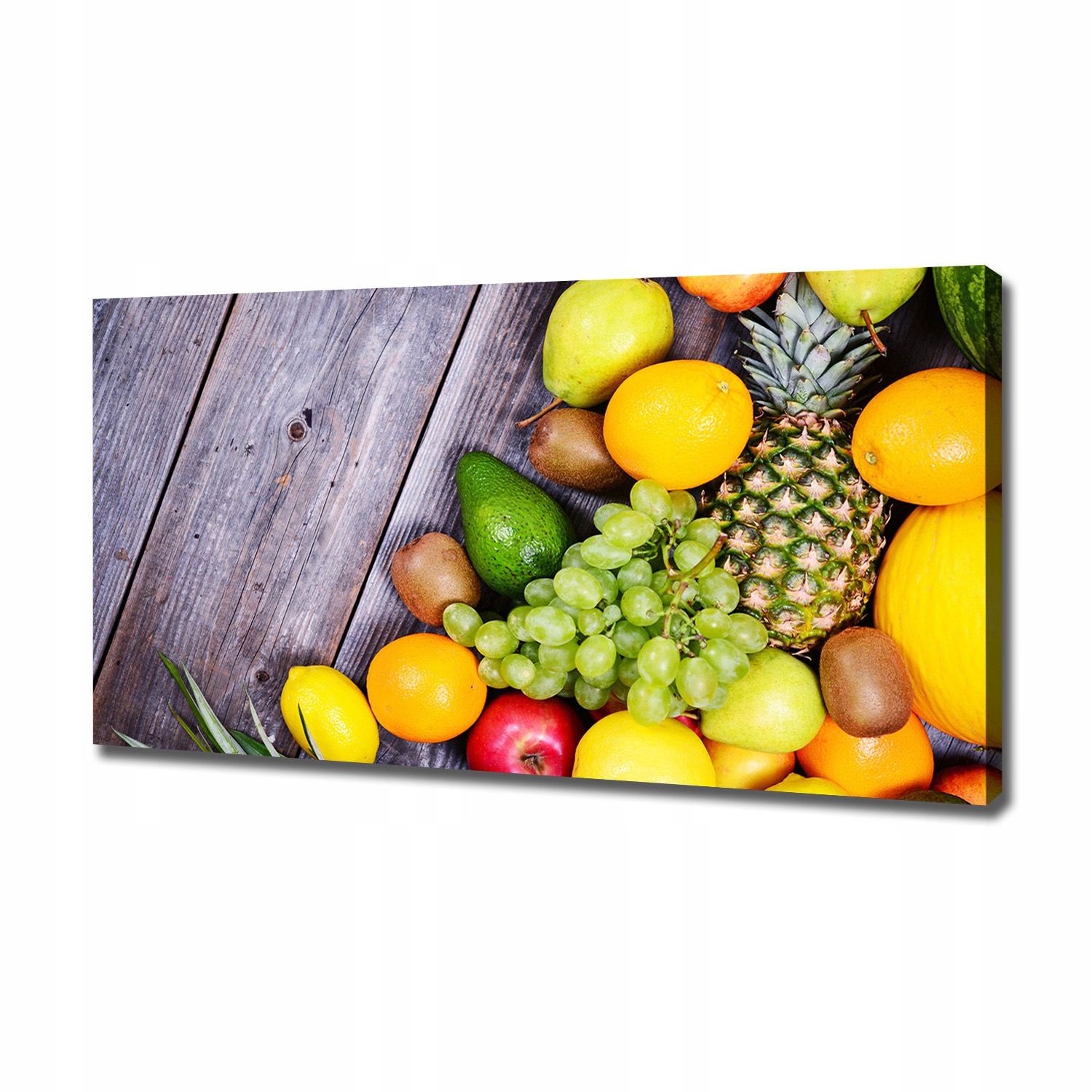 

Foto obraz na płótnie Owoce na drewnie 120x60 cm