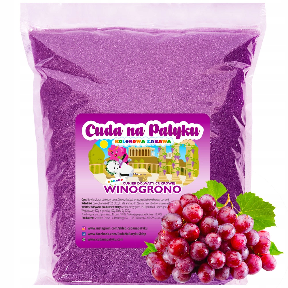 

1 Kg Cukier do waty cukrowej kolorowy Winogrono