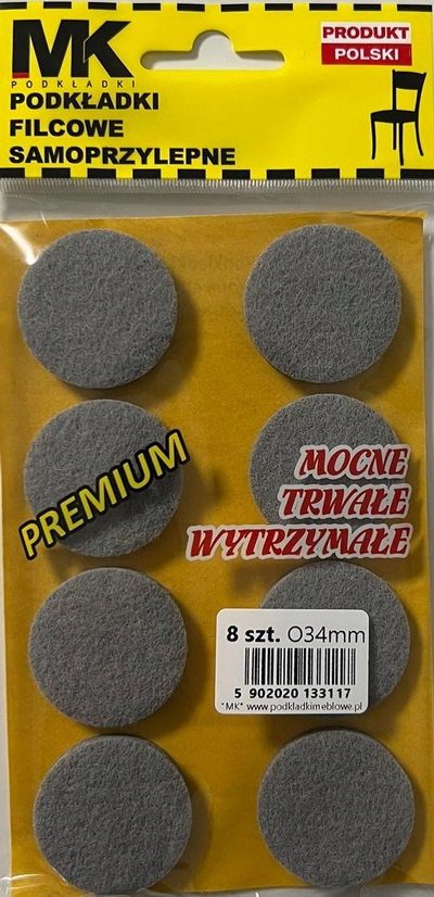 

Podkładki Filcowe Premium Fi 34MM Grafit
