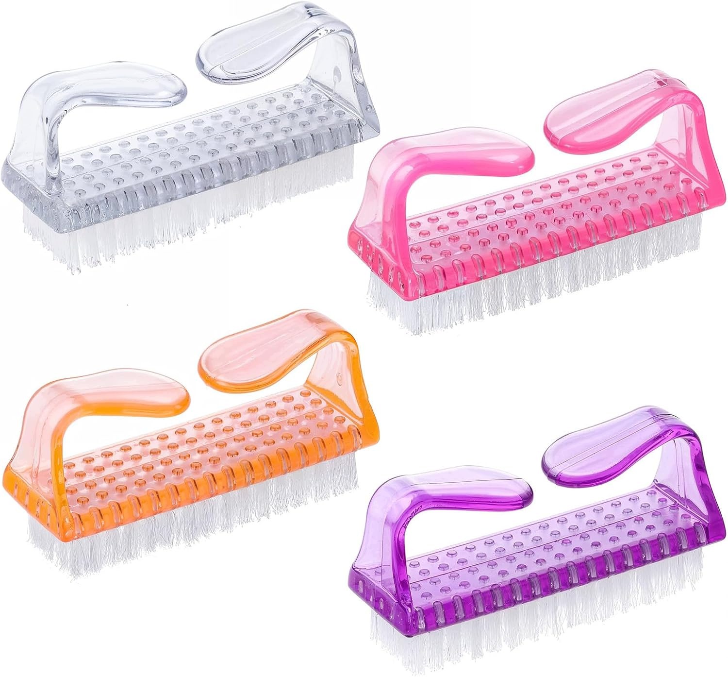 Kartáčky Na Nehty 4 Ks Ergonomická Rukojeť Různé Barvy