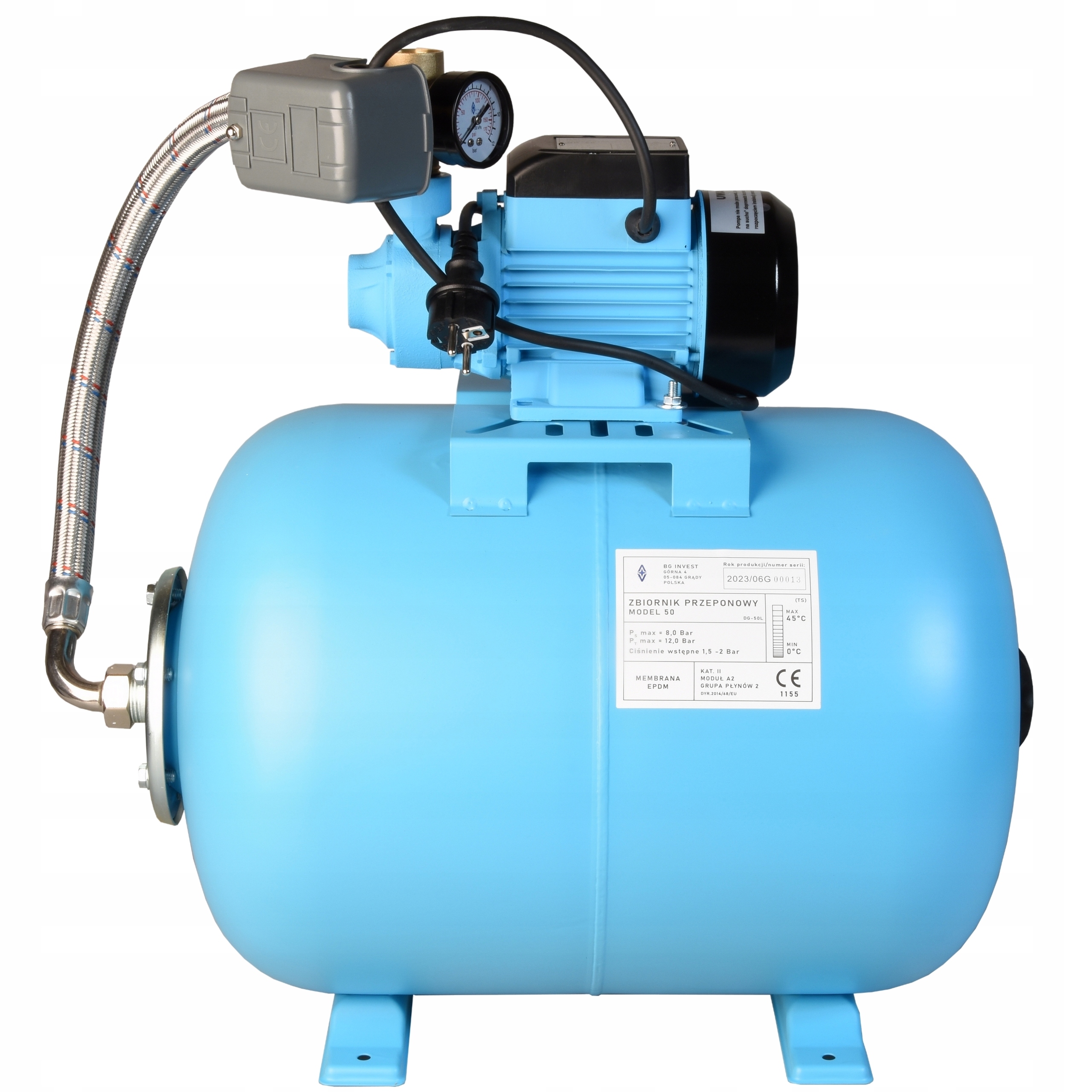 Hydroforová Sada Nádrž Na Vodu 50 L Čerpadlo 370 W 2100 L/h Príslušenstvo Hadica