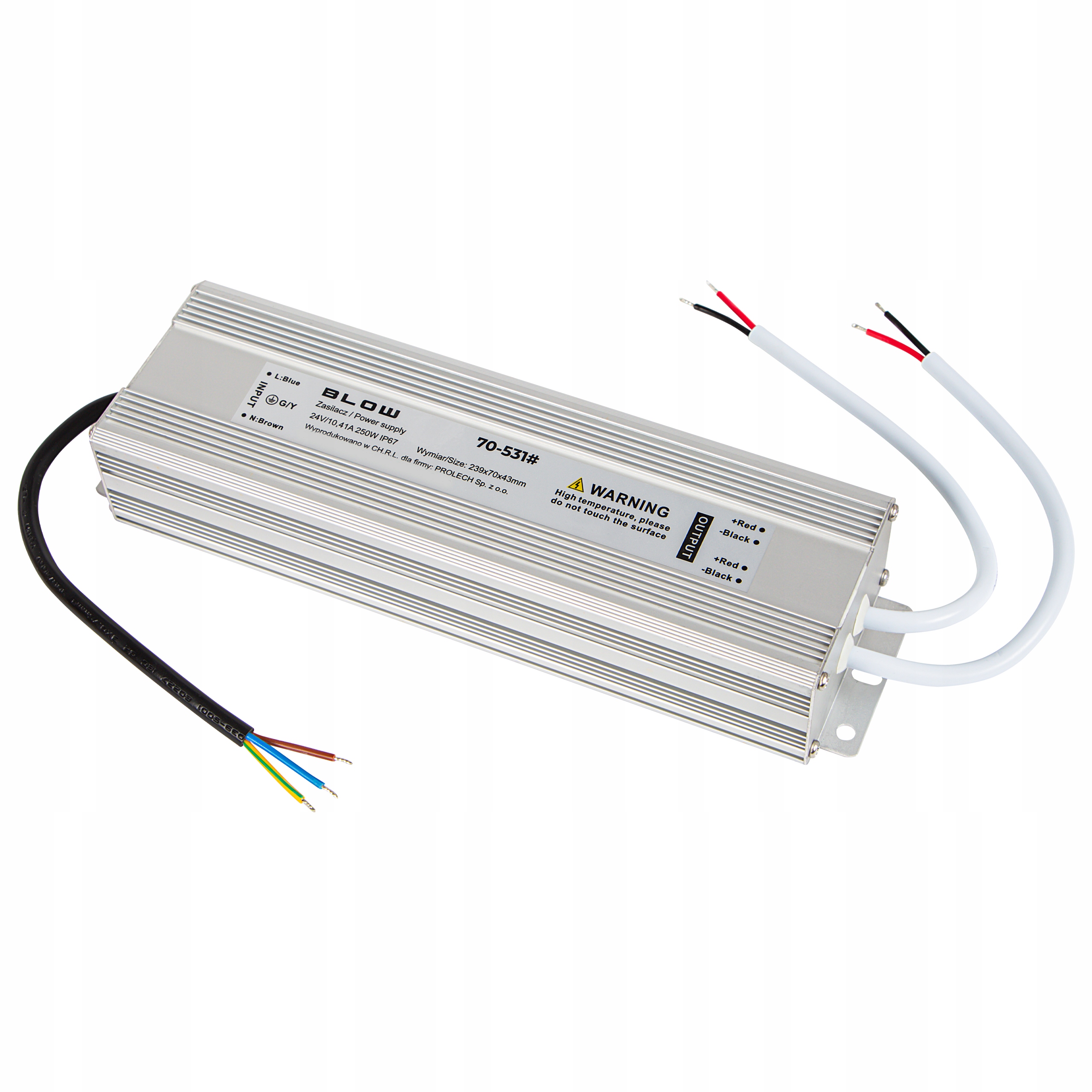 Napájecí Zdroj 24V Led 10,5A 250W Pásky Cctv I67 Voděodolný IP67 Silný 10A