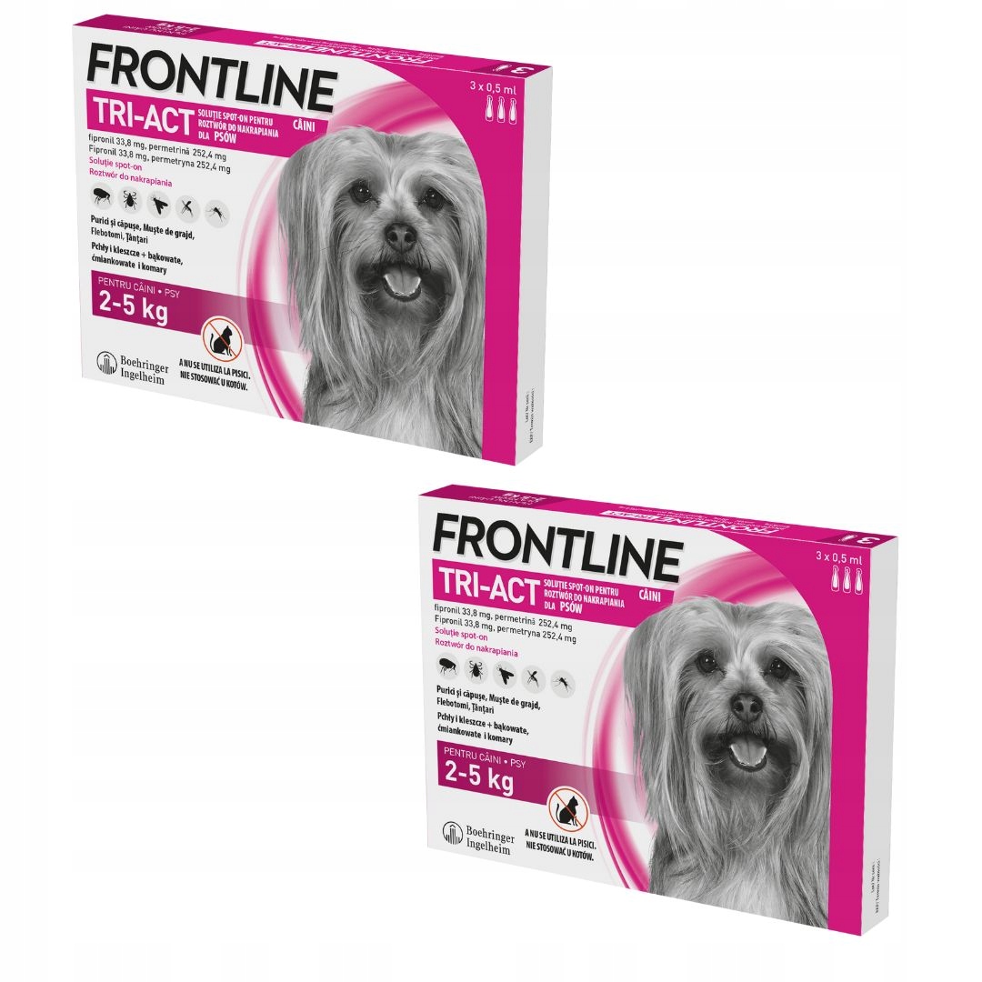 Frontline Tri-Act roztwór do nakrapiania dla psów Rozmiar Xs 2 opak.