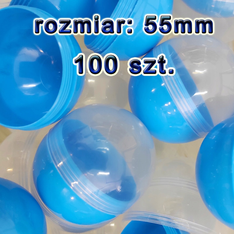Kapsuła pusta 55 mm Niebieska piłka kulka 100szt kapsuły do losowania