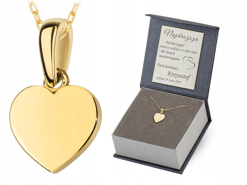 Zlatý Komplet Řetízek S Přívěskem Srdce 585