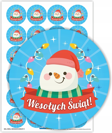 

Naklejki Świąteczne Wesołych Świąt Bałwanek