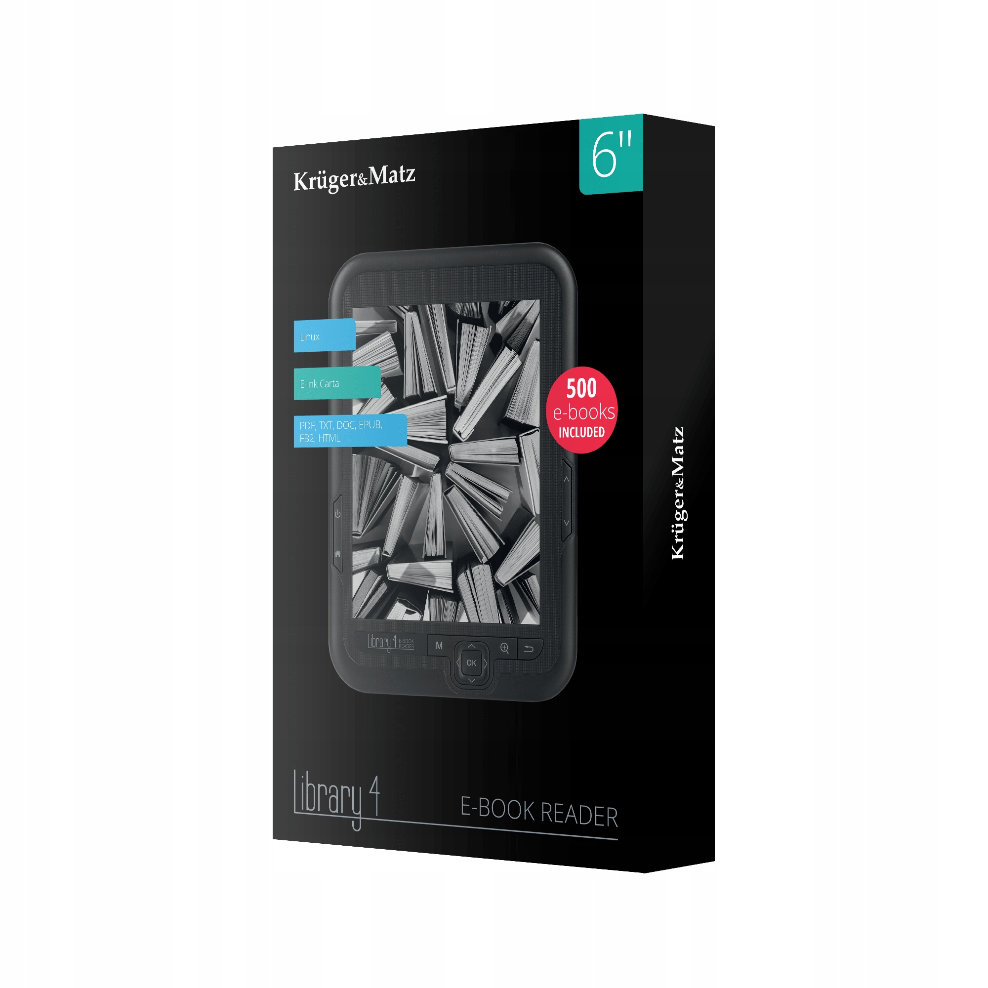 CZYTNIK E-BOOK E-LINK KRUGER MATZ LIBRARY 4 + ETUI Wbudowana pamięć 8 GB