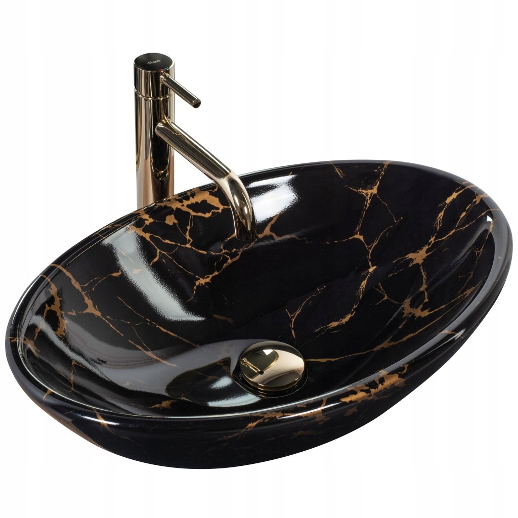 Umývadlo na dosku Pamela Black Marble Shiny Rea -U5067) /po/