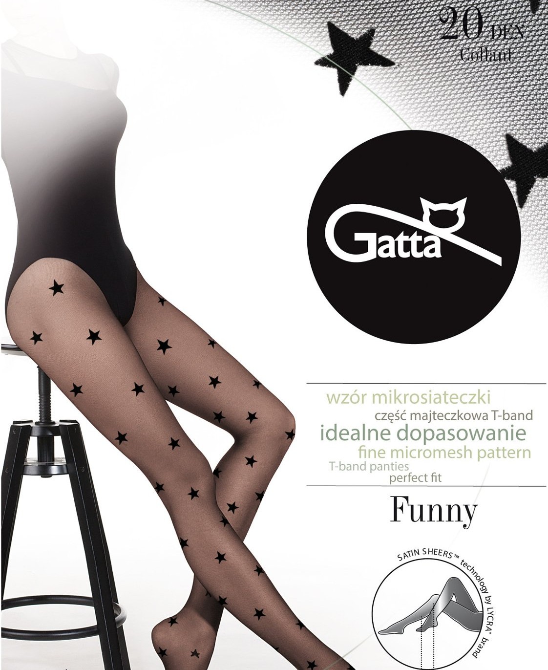 

Rajstopy Gatta Funny 06 20 den 2-S Czarny