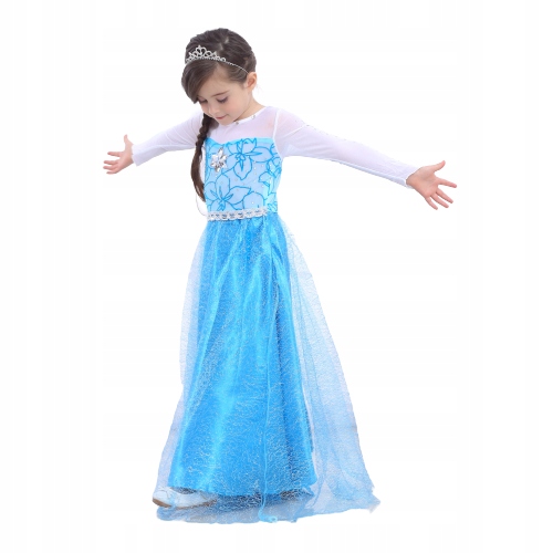 ZESTAW STRÓJ SUKIENKA ELSA PRZEBRANIE BAL 98 - 110 Płeć Dziewczynki