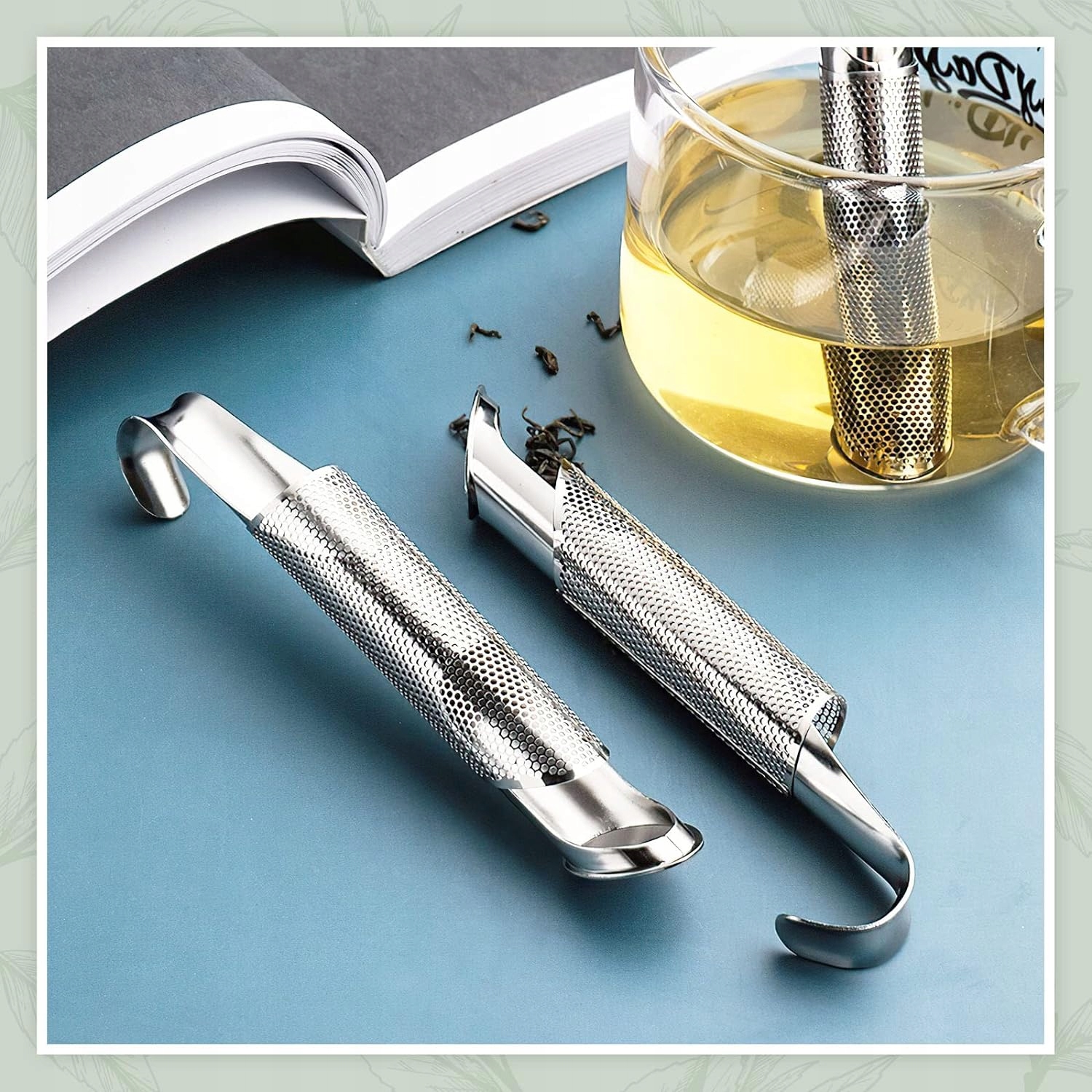 Zaparzacz sitko stalowe do herbaty ziół ZESTAW 2 ZAPARZACZE + 2 PĘSETY Kod producenta JO672