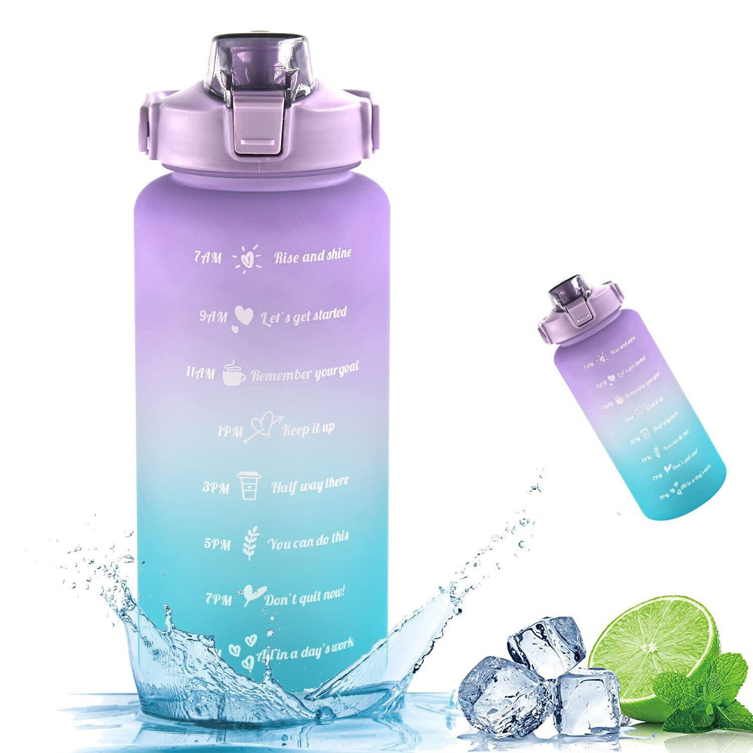 2 L SPORTOWA BUTELKA NA WODĘ ZE SKALĄ, BUTELKA MOTYWACYJNA NA WODĘ PREZENT Pojemność 2000 ml