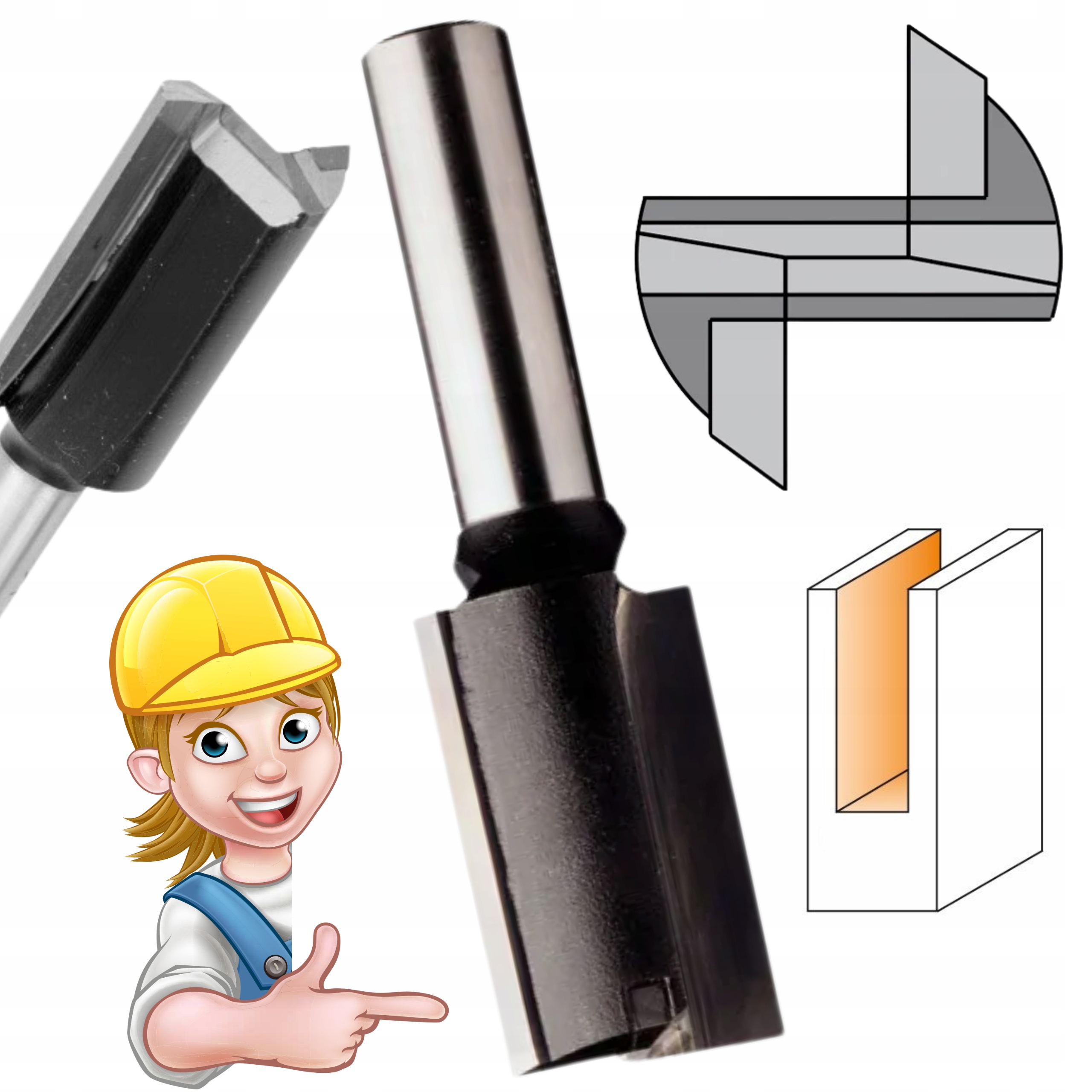 Frez Prosty Do Drewna 11mm Wiercący Węglik L60 S=8 Hw Cmt 174.110.11