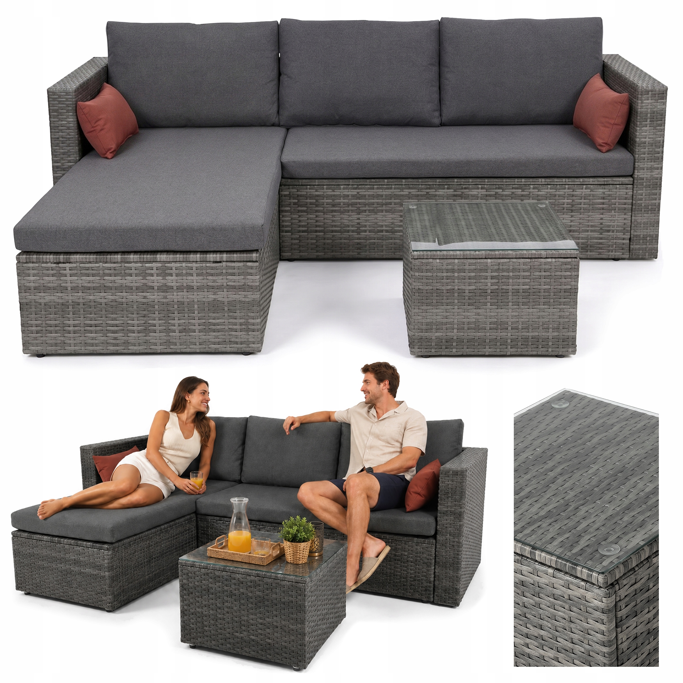Zestaw Mebli Ogrodowych Soria narożnik Komplet meble na taras Do Ogrodu