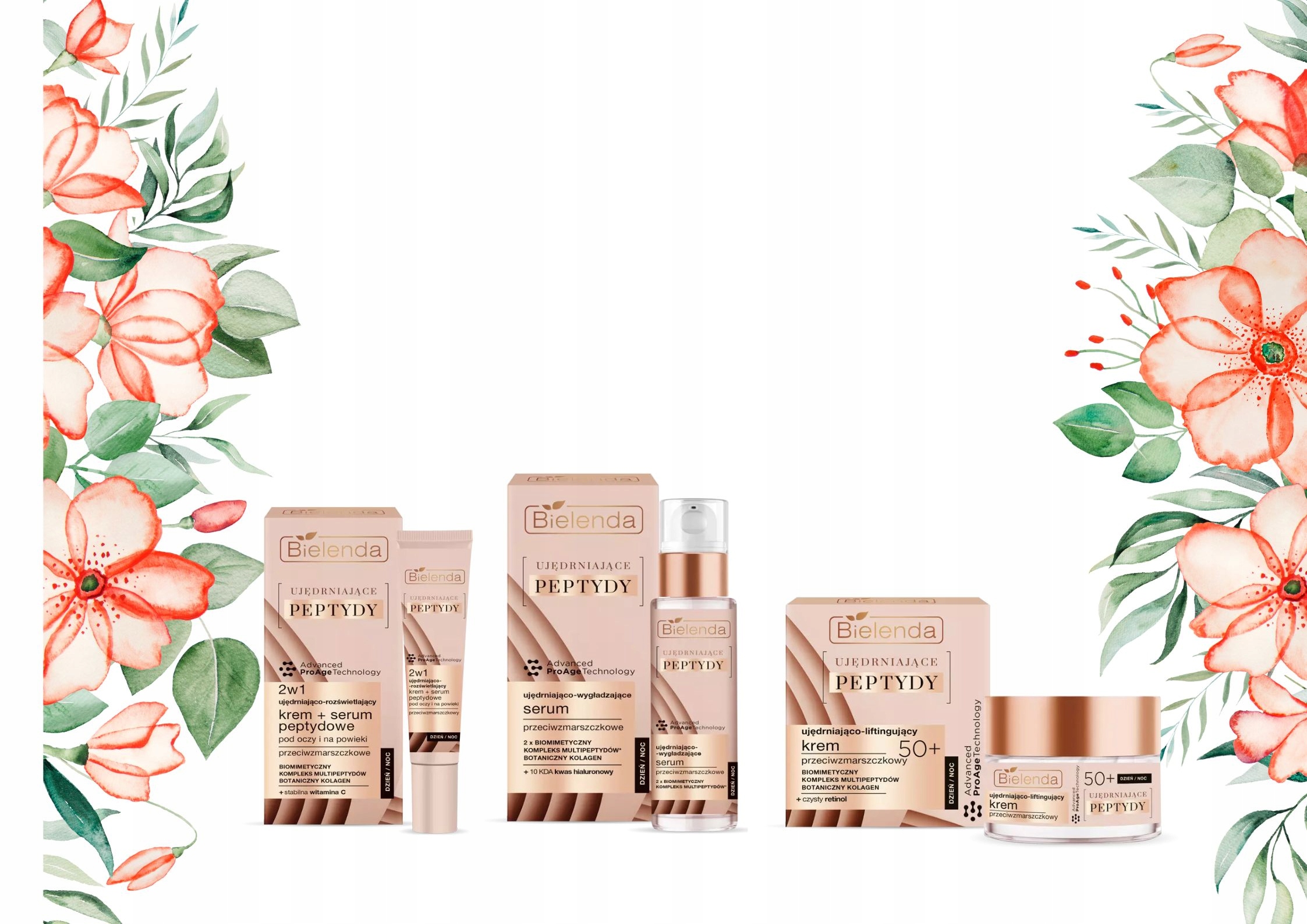 Bielenda Ujędrniające Peptydy zestaw prezentowy 50+