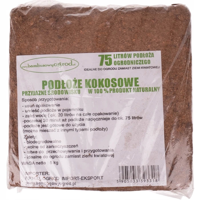 

Podłoże Kokosowe 75L Włókno Torf Do Roślin Brykiet